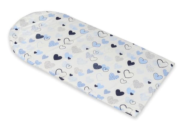 Babynest - babynest - 0-8 måneder - 100% bomuld - 82x54cm - blå hjerter