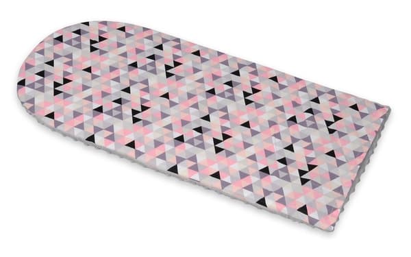 Babynest - vauvanpesä - 0-8kk - 82x54cm - vaaleanpunaiset kolmiot - harmaa