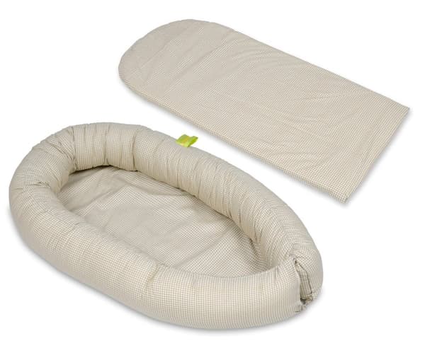 Babynest - vauvanpesä - 0-8kk - 100% puuvillaa - 82x54cm - beige ruudullinen