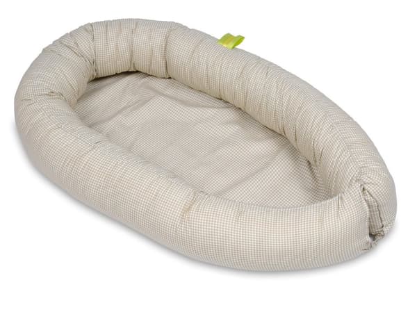 Babynest - vauvanpesä - 0-8kk - 100% puuvillaa - 82x54cm - beige ruudullinen