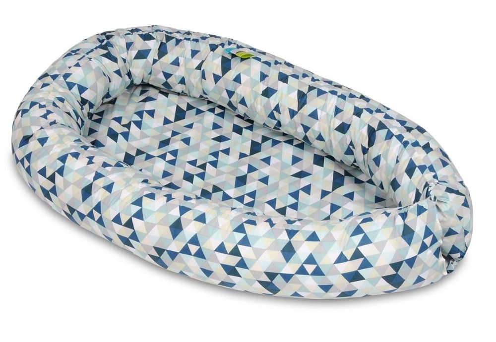 Babynest - babynest - 0-8 månader - 100% bomull - 82x54cm - blå trianglar