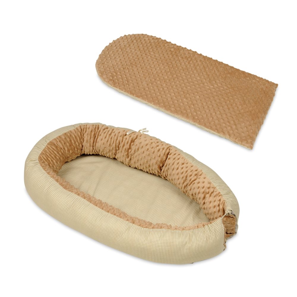 Babynest - babynest - 0-8 månader - 82x54cm - beige rutig - cappuccino