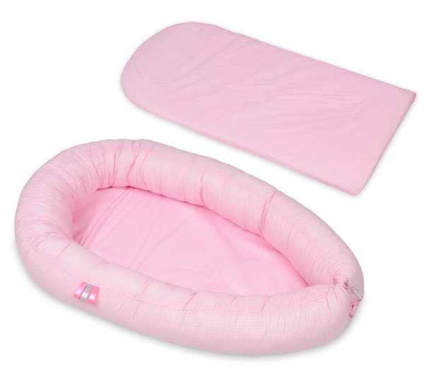Babynest - babynest - 0-8 månader - 100% bomull - 82x54cm - rosa rutig