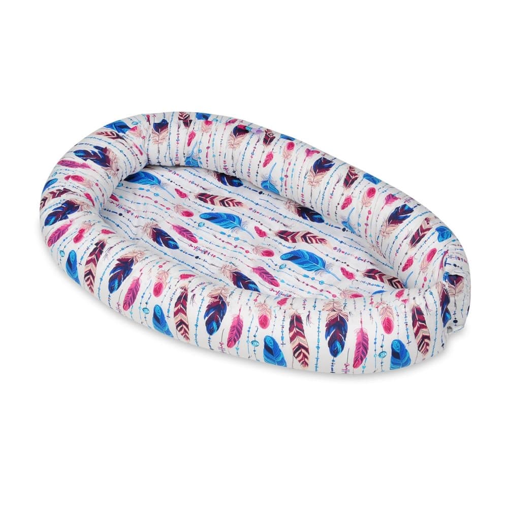 Babynest - babynest - 0-8 månader - 100% bomull - 82x54cm - färgglada fjädrar