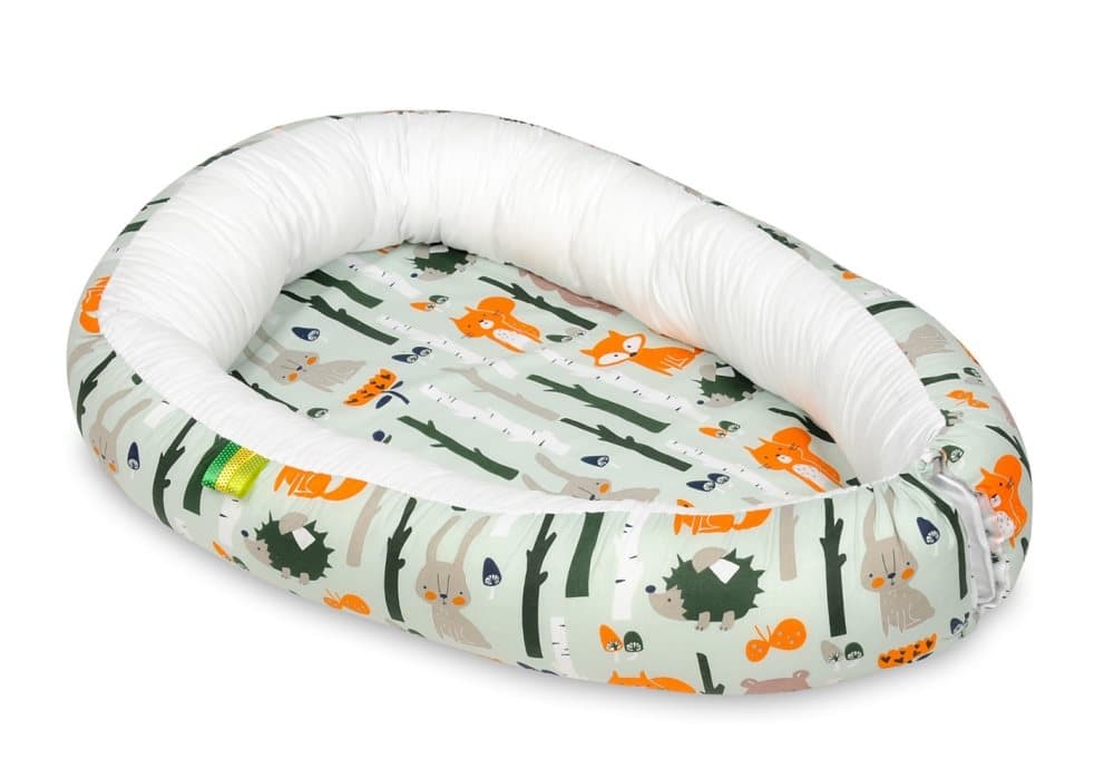 Babynest - babynest - 0-8 månader - 100% bomull - 82x54cm - djur - vit
