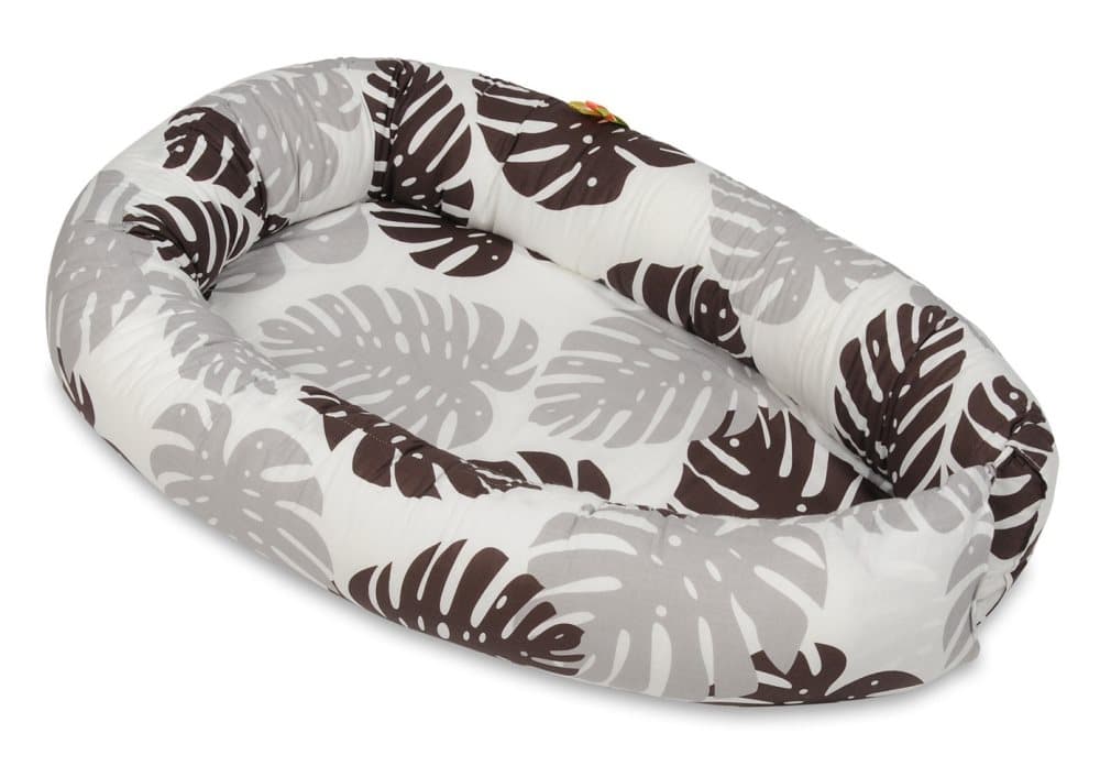 Babynest - babynest - 0-8 månader - 100% bomull - 82x54cm - bruna/gråa blad