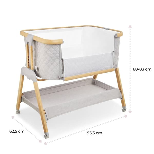 Dreemy 3-in-1 vuodesohva, alle 9 kg painaville lapsille, korkeuden säätö 7 tasossa, 4 kuljetuspyörää,