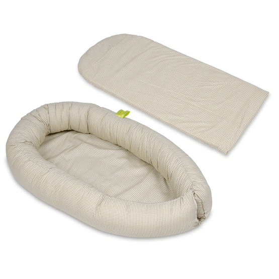 Babynest - Babynest - 0-8 måneder - 100% bomuld - 82X54Cm - Beige ternet