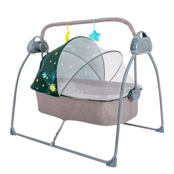 Babysäng, Fällbar Elektrisk Design, Fjärrkontrollsfunktionalitet,grön