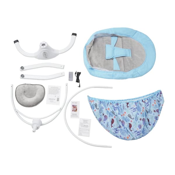 Babysäng, Justerbar Tid och Vinkel, Fjärrkontroll,Blå