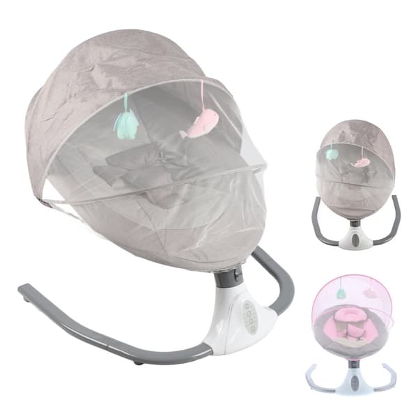 Elektrisk Babysäng, Fjärrkontrollsfunktion, Lugnande Gungande Rörelse, USB-laddning
