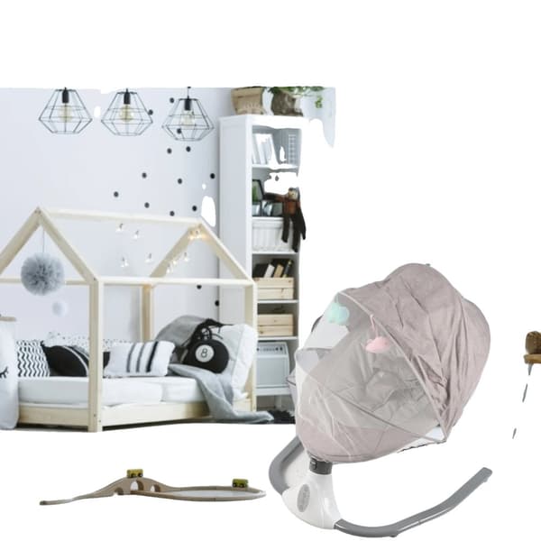 Elektrisk Babysäng, Fjärrkontrollsfunktion, Lugnande Gungande Rörelse, USB-laddning