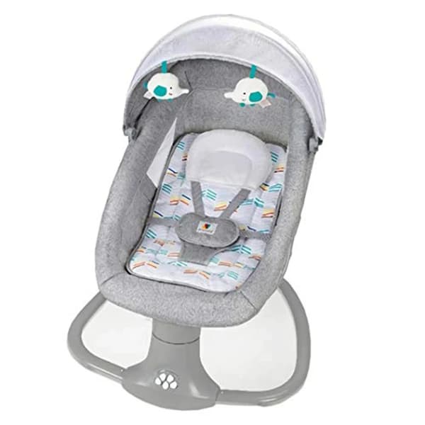 Elektrisk Babykorg, Bekväm Design, Lämplig för Nyfödda till Småbarn,Grå
