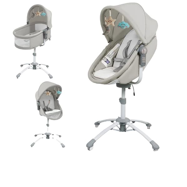 Babysäng, Unisex, Avtagbar madrass, Lekmobil med hängande leksaker,F002-GRÅ