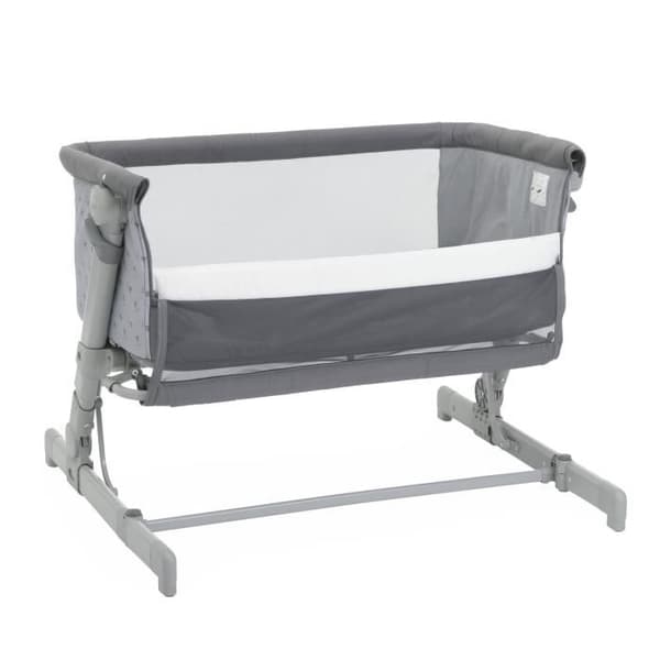 CHICCO Next2Me GO Co-Sleeping Crib - Kompakt - Hopfällbar - Liggbar - 6 Höjdnivåer - Mörkgrå