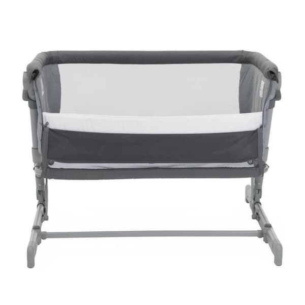CHICCO Next2Me GO Co-Sleeping Crib - Kompakt - Hopfällbar - Liggbar - 6 Höjdnivåer - Mörkgrå