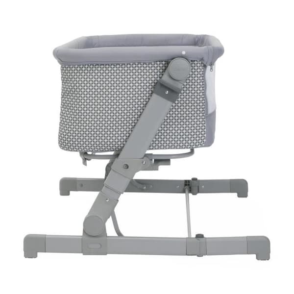 CHICCO Next2Me GO Co-Sleeping Spjälsäng - Kompakt - Hopfällbar - Liggbar - 6 Höjdnivåer - Ljusgrå