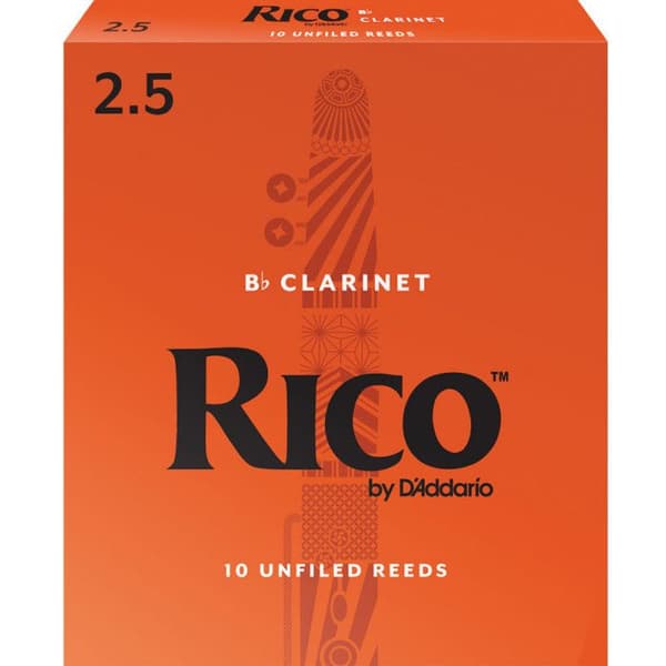 Rico Rico Bb Klarinettrör, Strength 2.5, Pack of Tio