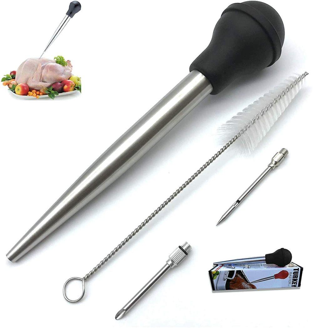 Turkey Baster, basterspruta för matlagning, rostfritt stål Baster, svart