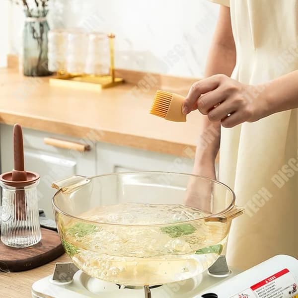 TD® Silikonoljeborste oljeborste med flaska grillmatlagning högtemperaturbeständig oljeborsteflaska