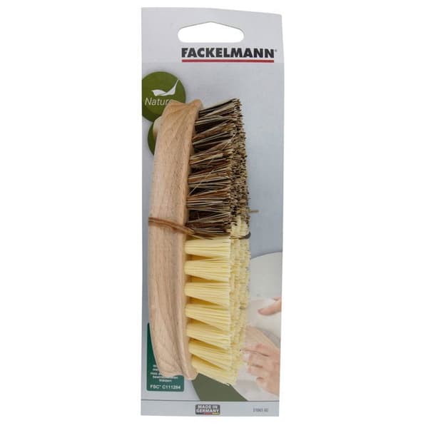 Grönsakborste - Fackelmann - Miljövänlig - FSC trä - Hårda och mjuka borst - 14x5cm