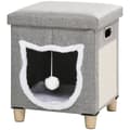 Miniatyrbillede 1 af 2: Katte seng, blødt materiale, dobbelt funktionalitet,35.5x35.5x42.5 cm, Grå