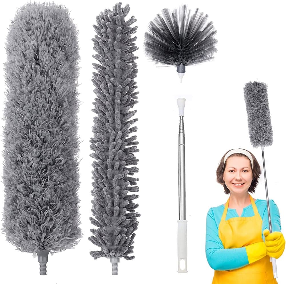 Dammsugare, 3st teleskopisk dammsugare med teleskopiskt handtag Microfiber Duster Vikbar dammsugare Tvättbar dammsugare för takgardin Ljuskrona (254cm