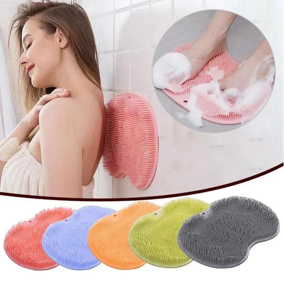 Skridsikker badesilicone bruser fodskrubber og rygmassager