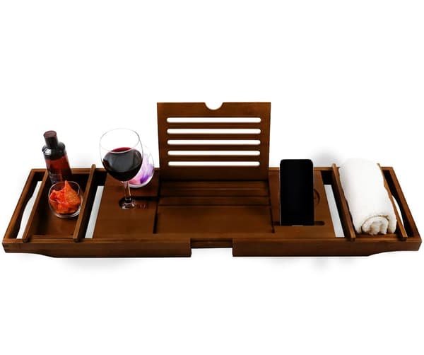 Badhylla - Badställ - 75-110 x 23 cm - Bambu