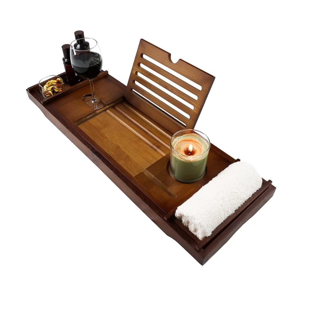 Badhylla - Badställ - 75-110 x 23 cm - Bambu