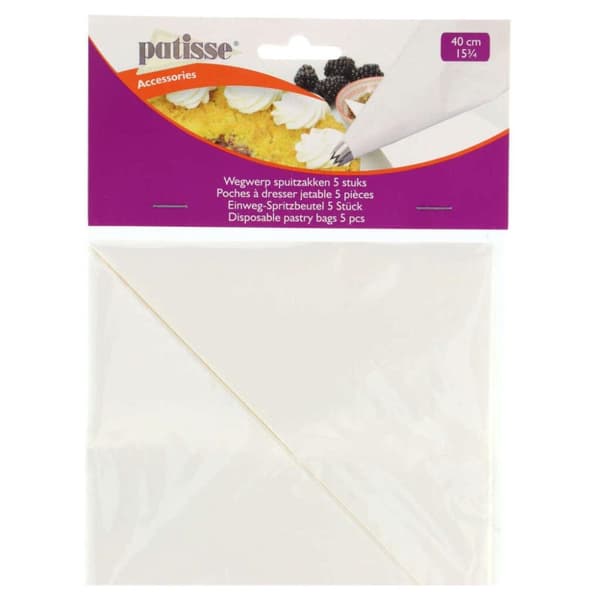 Patisse Wegwerp Spuitzakken 40 cm 5 st Wit/Papper