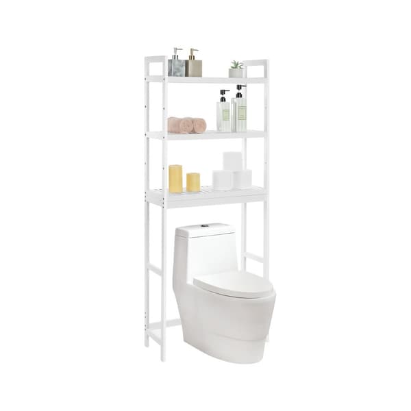 Toiletskab - opbevaringsskab til badeværelse - ovenpå toilettet - hvid