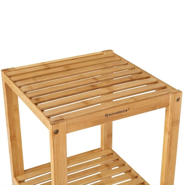 Badrumsställ - bambu - 5 våningar - 33 x 33 x 146 cm - smal