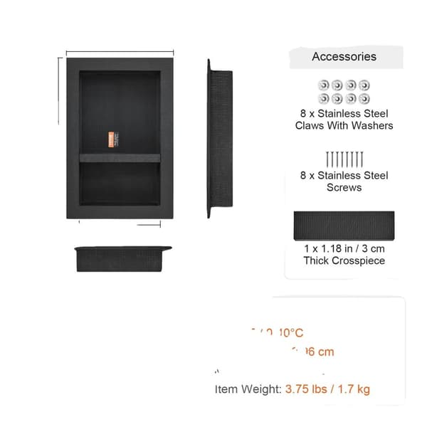 Bruse niche organizer, dobbelt lagringsplads, vægmonteret design,16x16in 1Lag 16x24in 2Layers