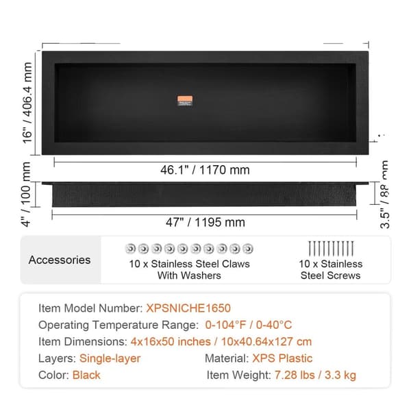 Bruse niche organizer, dobbelt lagringsplads, vægmonteret design,16x16in 1Lag 16x50in 1Layer