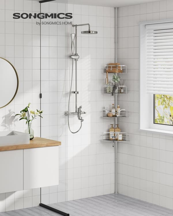 Dusch Planchet Total höjd 80-323 cm med 4 nivåer av duva grå