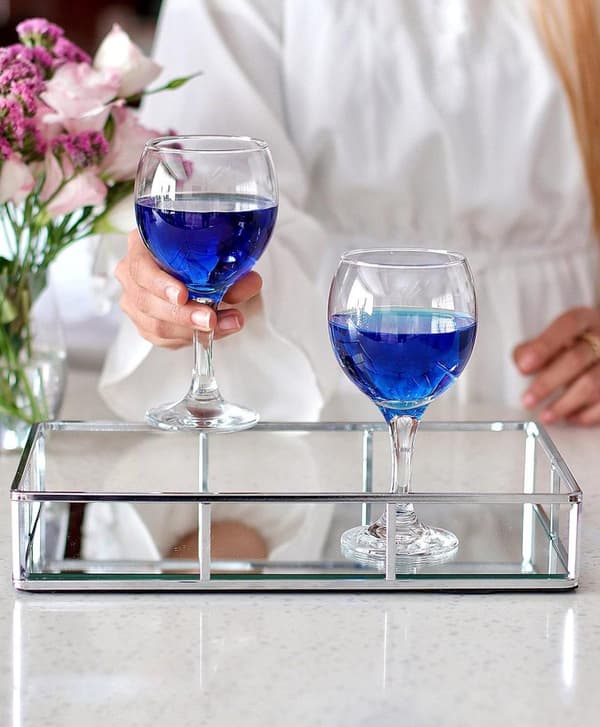 Mirror Vanity Tray-Meikkitarjotin suorakaiteen muotoinen muotoilu koruille, hajuvedelle, meikkijärjestäjälle | meikkitarjotin, hopea