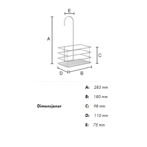 Beslagsboden dusjkurv for dusjblandebatteri 1216