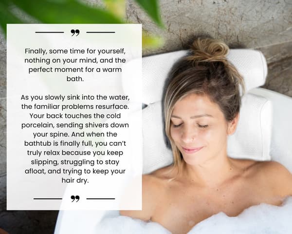 HelloBath® - Luksus badepude (aftagelig) - Pude til badekar - Nakke- og rygstøtte i badet - Badesæde - Inkl. vaskepose - Hvid