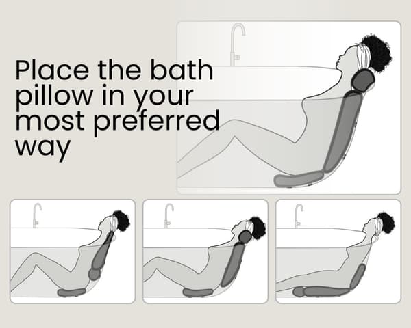 HelloBath® - Luksus badepude (aftagelig) - Pude til badekar - Nakke- og rygstøtte i badet - Badesæde - Inkl. vaskepose - Grøn