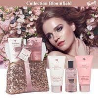 Toalettväska - Bloomfield - Rosa - Duschgel 100ml - Bubblesbad 95ml - Lotion 95ml