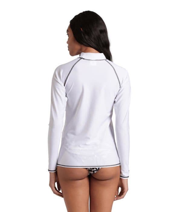 Arena - 006289 - Femme Kvinno Rash Vest L/S Grafisk Topp, Vit-Svart, M EU