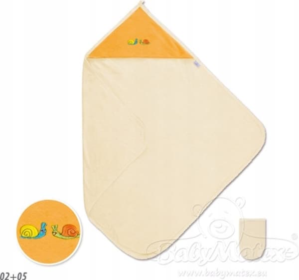 Matex BABY FROTTE BADEDØY 85X85 CM ECRU MED ORANSJE