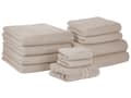 Miniatyrbild 1 av 5: Handduk set om 11 Beige Bomull Naturlig Snabbtorkande Maskintvätt