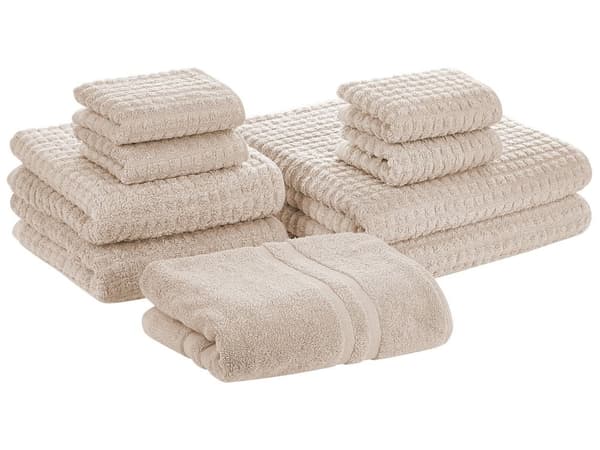 Pyyhesetti beige puuvilla 9 kpl setti vieraspyyhe kylpypyyhe kylpymatto