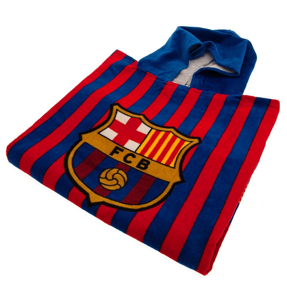 FC Barcelona Barn/Kids Crest Towelling Hooded Poncho