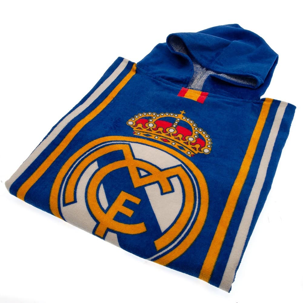 Real Madrid CF Handduk med huva för barn/barn med Crest-beteckning
