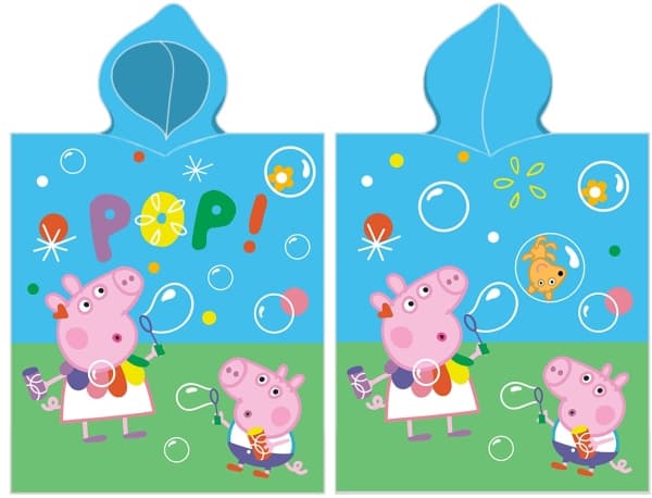 Gurli Gris Poncho badehåndklæde med hætte - 100 procent bomuld