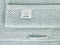 Miniatyrbilde 4 av 4: Håndklesett 2 stk Mintgrønn Bomull 100 x 150 cm Frottéhåndklær Chevron-mønster Tilbehør Bad