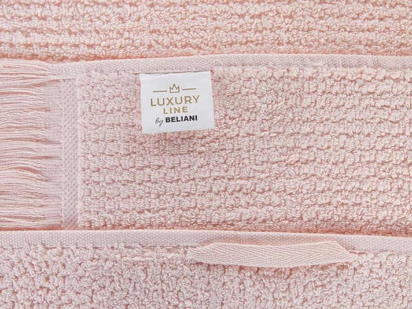 Sæt med 9 badehåndklæder Pink Terry Bomuld Polyester kvaster Tekstur badehåndklæder